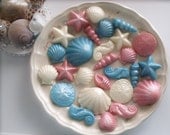 100 Chocolate Beach Seashells  - WEDDING CupCAKE Cake DECORATION  FAVORS  - Treats Birthday Party
