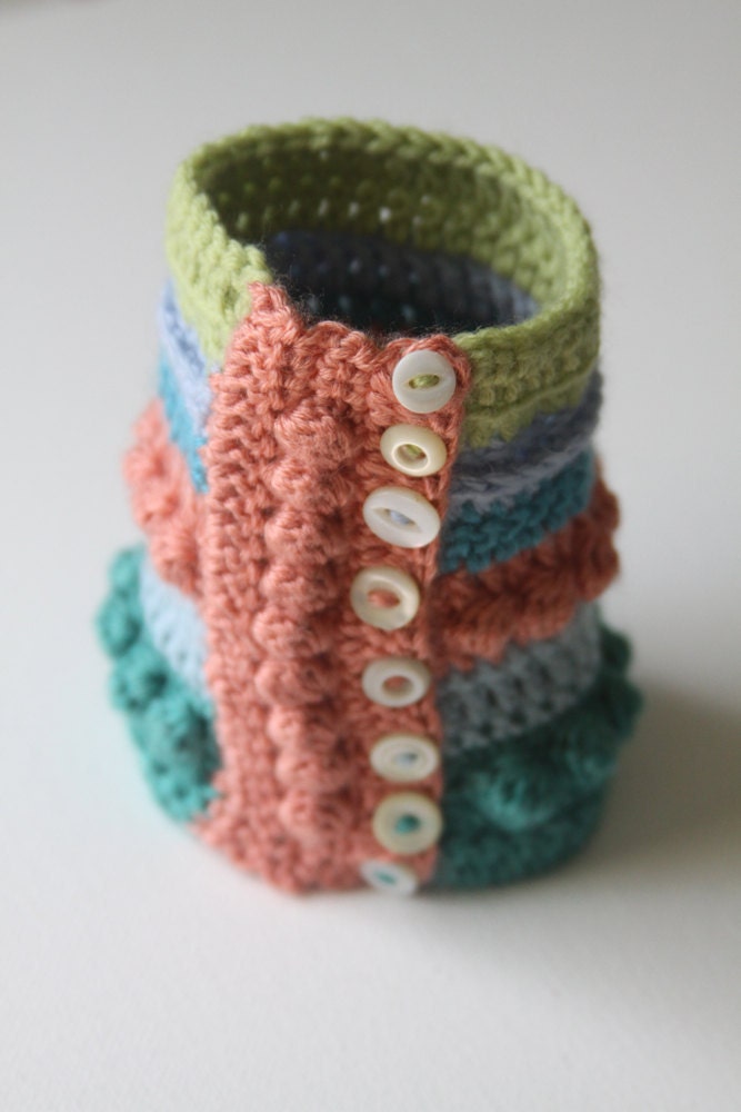 Carnival Stripes Crochet Textured Cuff