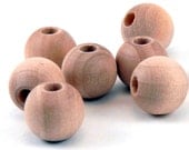 12mm Round Wooden Beads - unfinished natural - 20 pieces