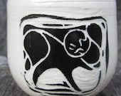 Black and White Sgraffito Boy Cup II