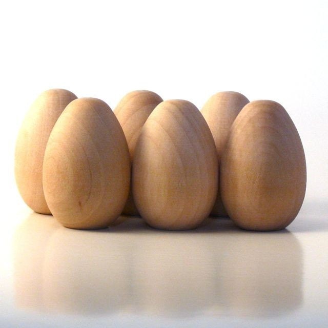 Six Wood Eggs, Medium - Paint it Yourself