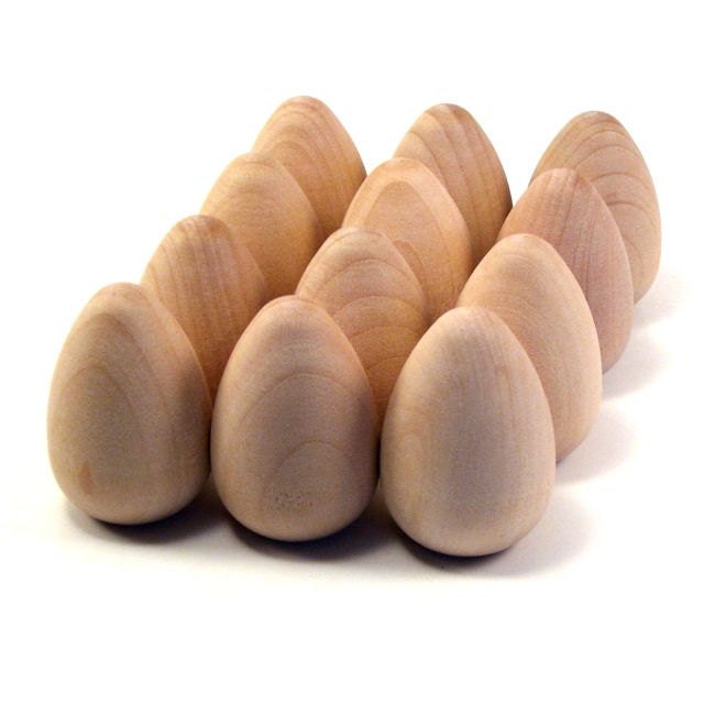 Dozen Wood Eggs, Small - Decorate it Yourself