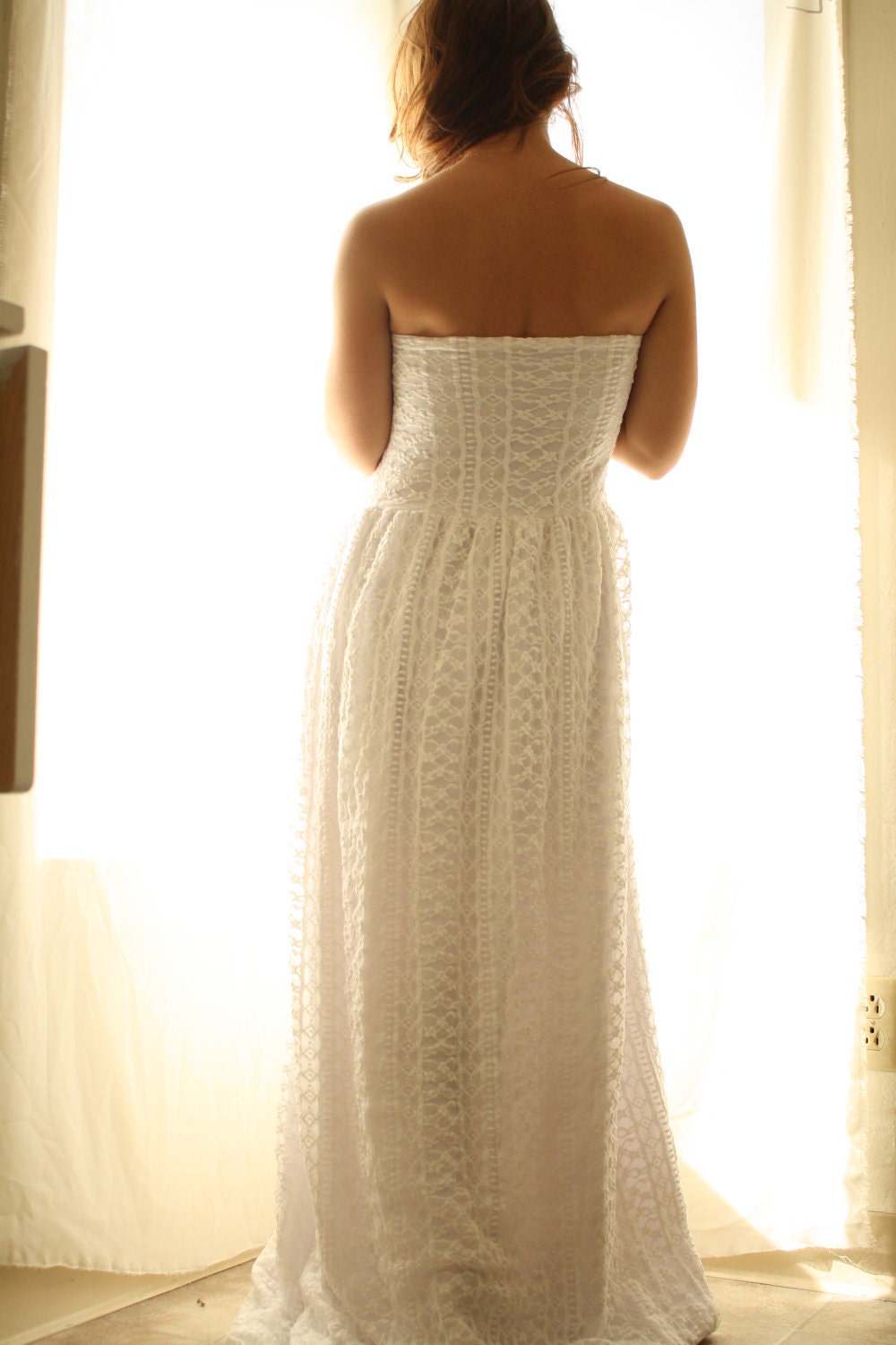 Wedding Dress Strapless In Lace With Chiffon- Forever Gown Now Limited