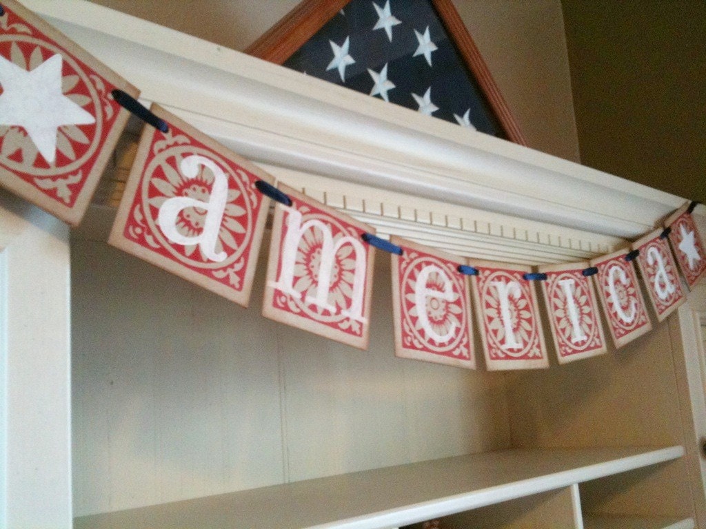 America Garland Banner For The 4th Of July Banner and Decoration