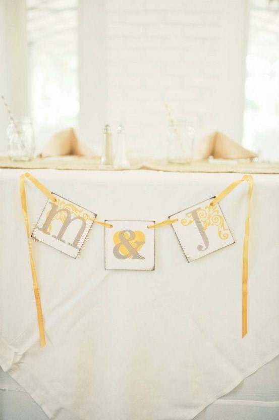 Custom Colors Initials Garland Wedding Banner / Photo Prop / Wedding Decoration