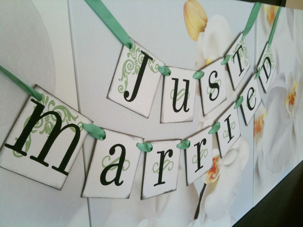 LOVE SWEET LOVE Double Garland Wedding Banner Customize To Your Wedding Colors / See It Featured In Wedding Style Magazine (June 2011)