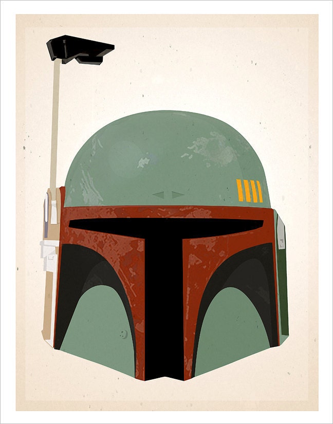 Star Wars Boba Fett Helmet print - 11x14 print - Starwars poster Star Wars character print