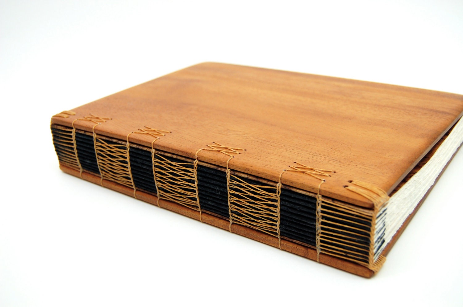 large mahogany handmade journal wood book - fall wedding guest book - heirloom memory book anniversary - made to order