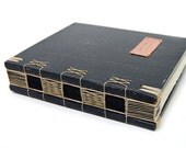 personalized wood guest book with antiqued covers - custom wedding vintage victorian gothic black -made to order