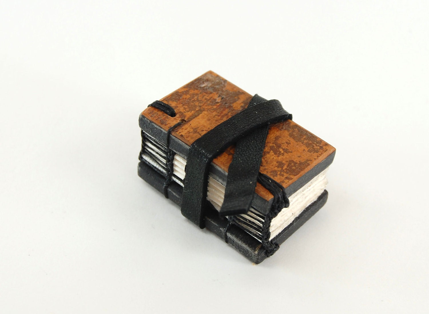 tree bark journal - small handmade wood book - woodland rustic mini