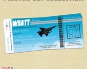 Printable Fighter Jet  Boarding Pass Style  Invitation - Jet Fighter Invitation