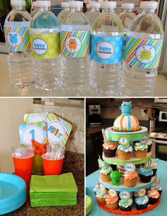 D.I.Y Printable Silly Little Monster Birthday Party Decorations - Full Collection Il_570xn
