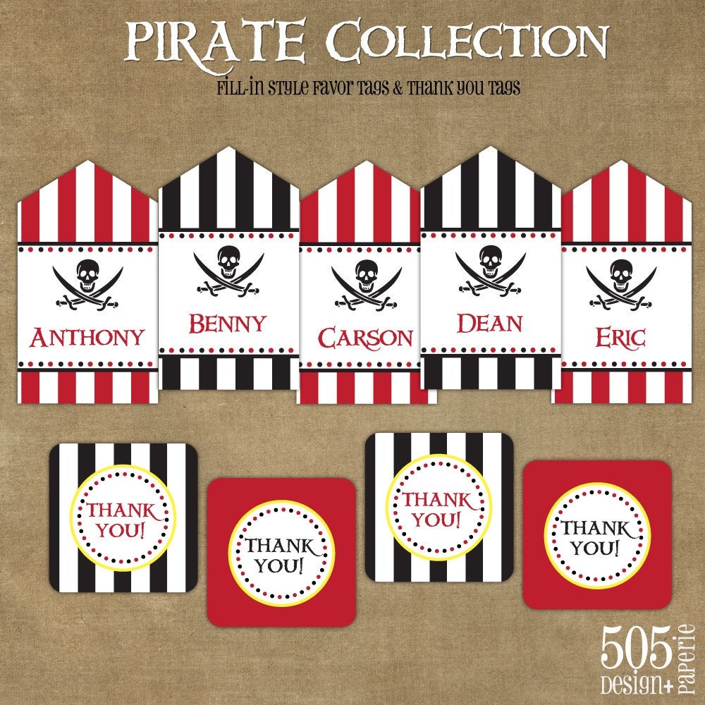Pirate Party Decorations Printable Party Package by 505 Design Paperie