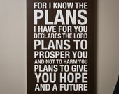 Gallery Wrapped Canvas Jeremiah 29:11 Subway Art // Brown and White // 20x30