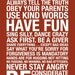 Family Rules Subway Art Print // Red and White // 20x30