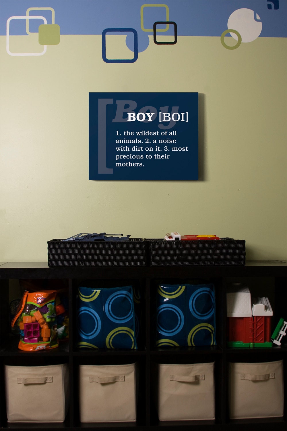 Definition Of A Boy Subway Art Print // Blue and White // 16x20