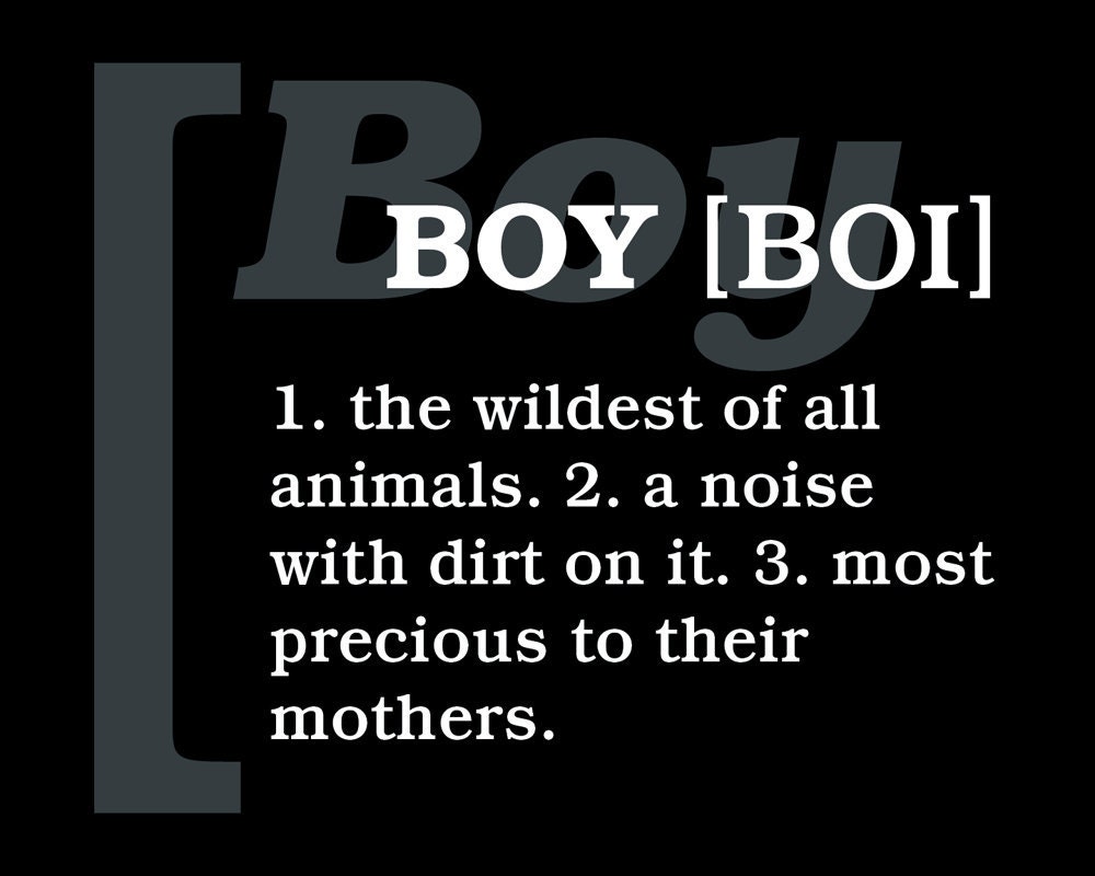 Definition Of A Boy Subway Art Print // Black and White // 16x20