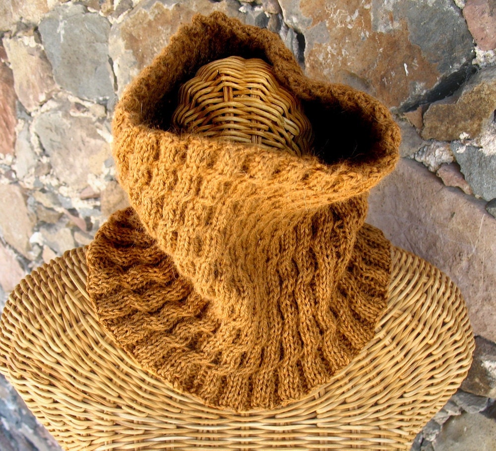 Scarf Cowl Hand-knit of Superfine Alpaca ON SALE