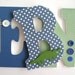 Custom Wooden Letters - ALLIGATOR Theme- Nursery Bedroom Home Wall Decorations Wood Letters Personalized Coord. with Bananafish Nantucket