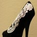 Black Pumps with White Venise Lace ... Size 9