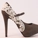 Gray Platform Pumps with Venise Lace .. Size 7