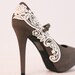 Gray Platform Pumps with Venise Lace .. Size 8