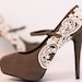 Gray Platform Pumps with Venise Lace .. Size 8