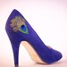 New Years Sale ... Navy Peacock Pumps ... Size 6