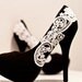 Black Pumps with White Venise Lace ... Size 5.5
