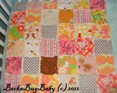 Custom Made to Order FairyTales and Mermaid Tails Crib Size Rag Quilt in Strawberry and Chocolate New 2012 by Becka Bug Baby on Etsy