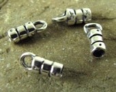 4 Pcs  Antiqued Sterling Silver Crimp Tube Ends with Loops  1.9mm ID  CR1