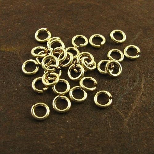Gold Filled Jump Rings - Locking -  4mm -  20 Gauge  20pc  OPEN - 14kt GF  - JR3a