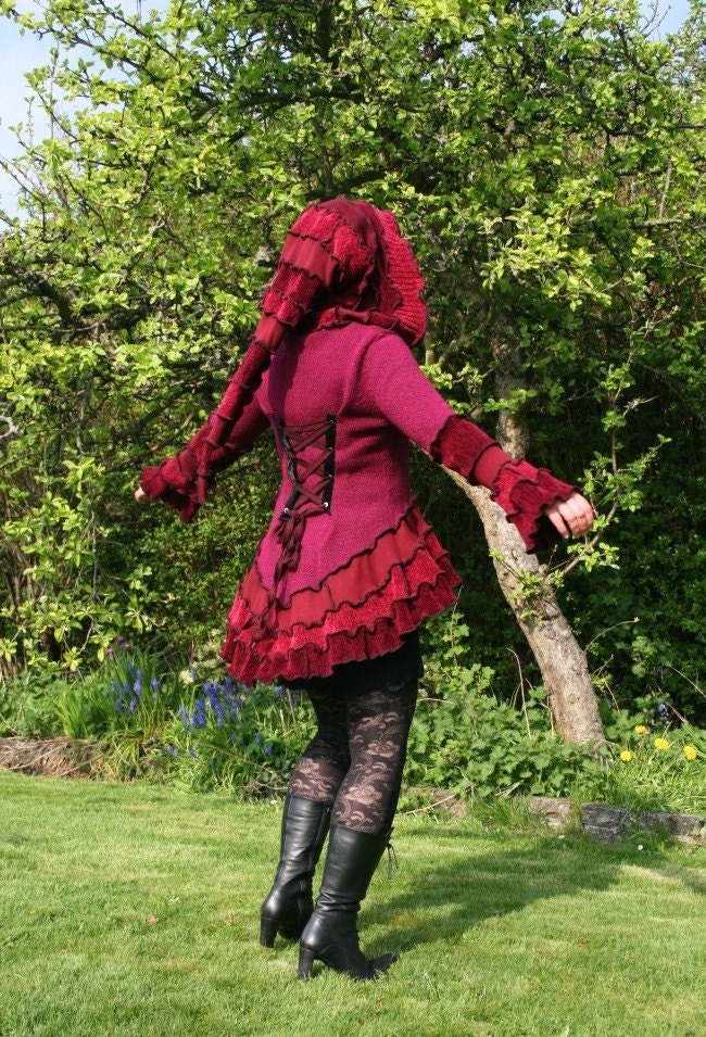 True Blood - Gypsy Elf Bohemian Pixie Steampunk Vampire coat from recycled reconstructed sweaters - RESERVED for Jo