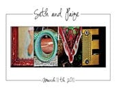 Funky Wedding or Anniversary GIFT Alphabet Photo Art Print LOVE Personalized  11x14