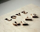 20 piece Rustic Guest Book Wedding Puzzle LOVE - wooden accent for rustic or cottage chic wedding