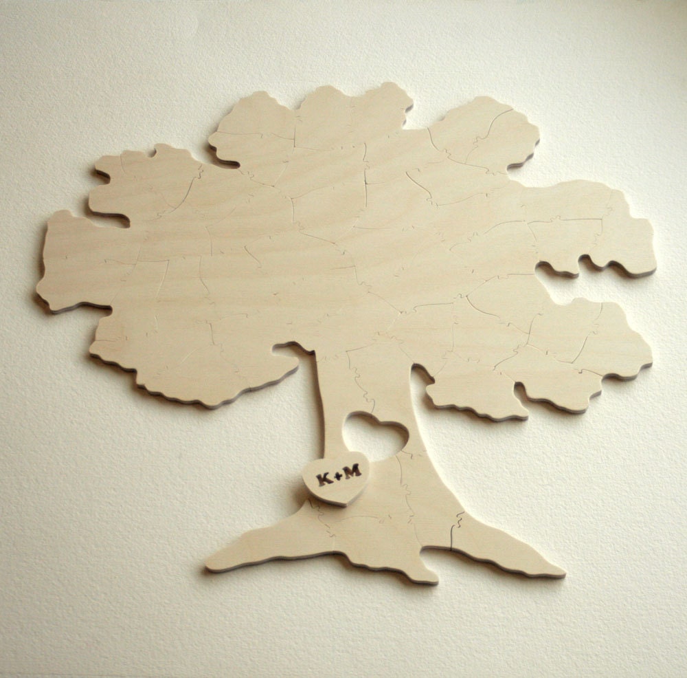 RUSH for GINA -- 120 piece Alternative Guestbook - wood TREE puzzle - deliver before June 25
