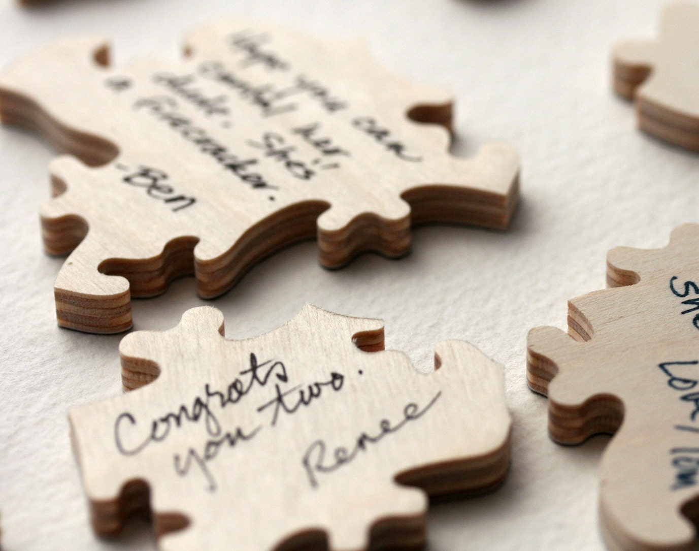 40 piece Custom Wedding Guest Book Puzzle WOOD - fun alternative for barn wedding or carnival wedding