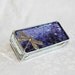 Stained Glass Jewelry Box Purple 2x4 w/ Gold-tone Floral-stamped Dragonfly Handmade OOAK