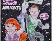 Superhero Couple Wedding Custom Portrait Comic Book Cover Specific Characters