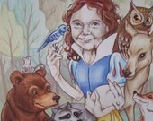 Snow White Forest Princess Custom Portrait Illustration