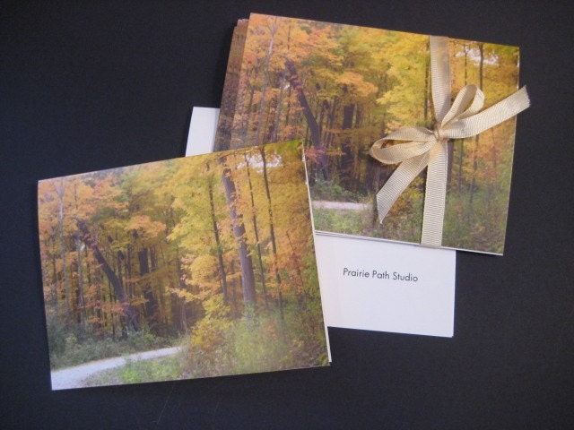Note Cards Fall Woodland Set of 6 Blank Inside
