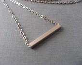 Tiny Silver Bar Necklace, Pendant or Choker, Delicate, minimal, casual, everyday