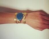 Leather wrap bracelet with Turquoise Agate stone