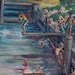 Vintage Kids Swimming painting