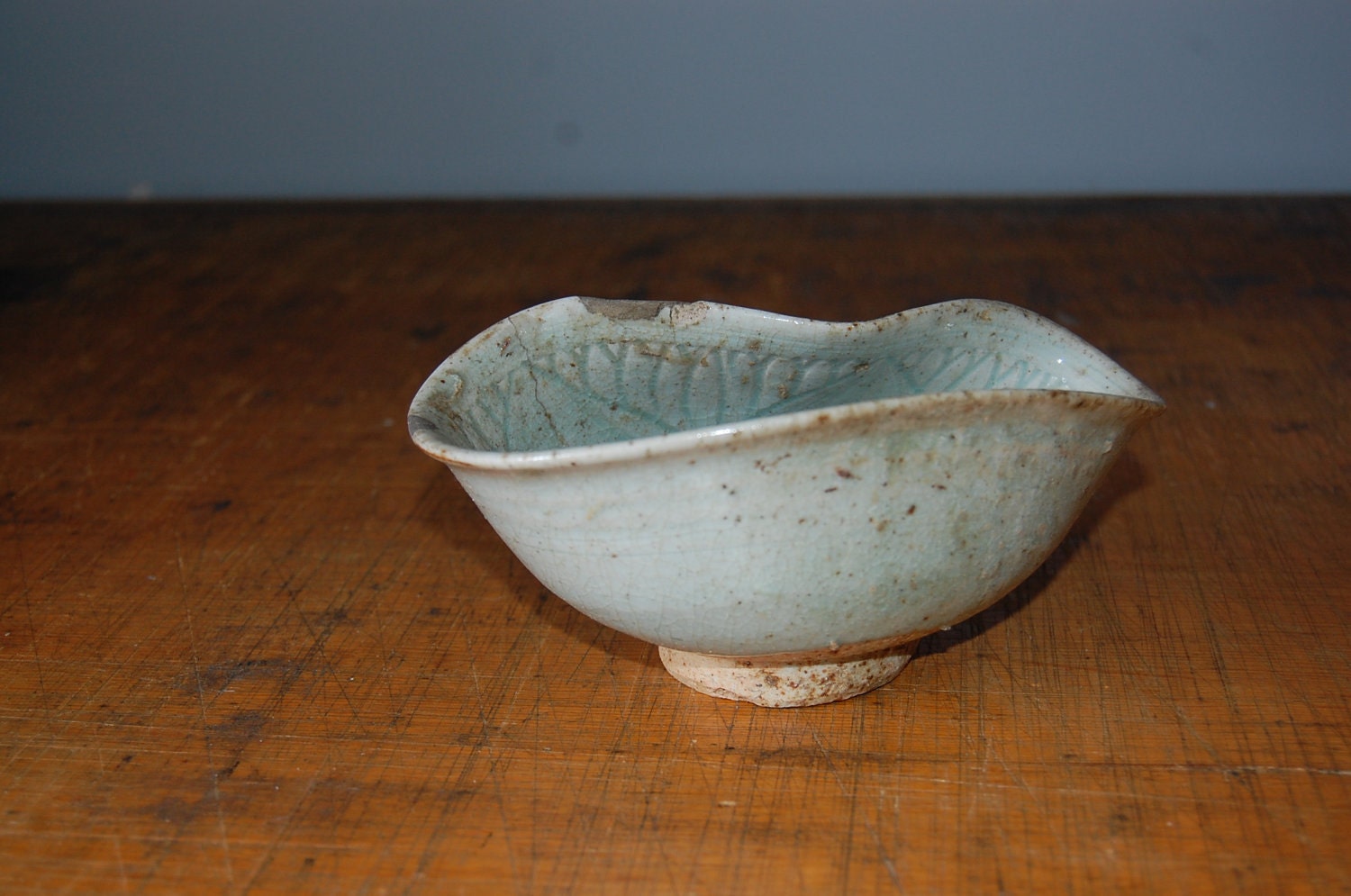 Ming Dynasty Celadon Squash Lotus Cup