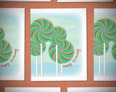 LOLLIPOP LOLLIPOP, Retro Birthday Card, Girl & Boy