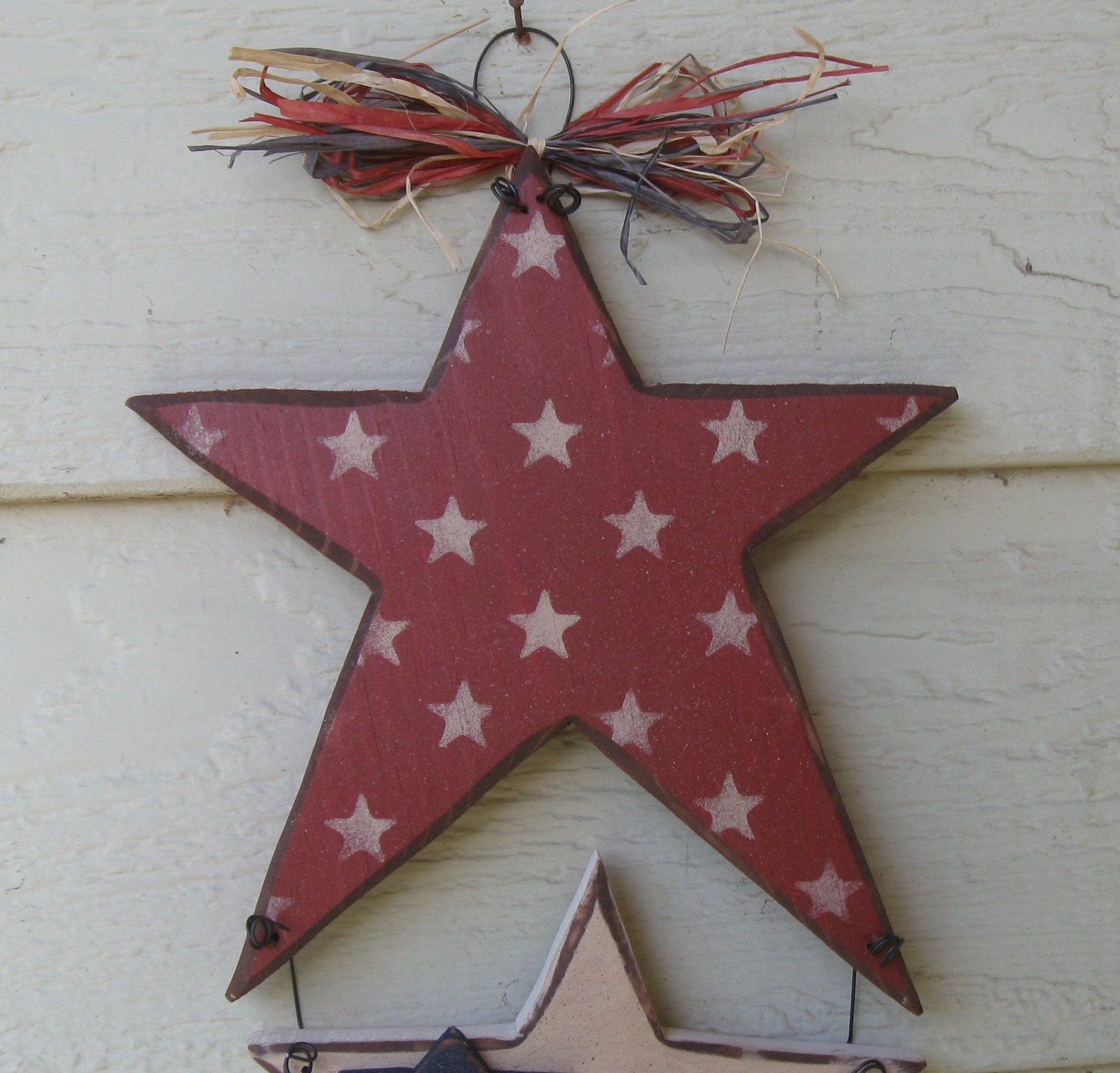 Americana Decor-Star Spangled Hanging Star Trio-Display All Summer Or All Year