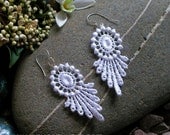 Guipure Lace Earrings: Elegant Fringe in Bridal White (or choose color)