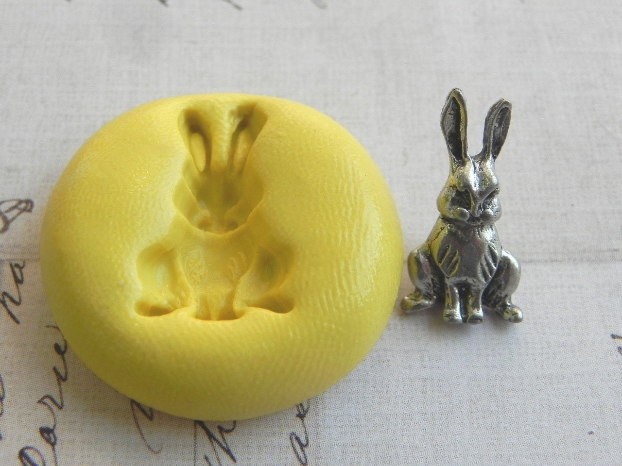 RABBIT SITTING - Flexible Silicone Mold - Push Mold, Polymer Clay Mold, Resin Mold, Crafting Mold, Pmc Mold
