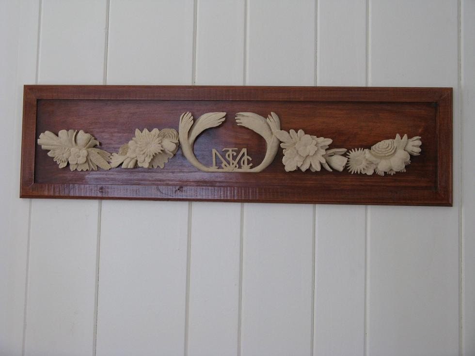 Woodworking Art Wedding Anniversary Monogram Number 4